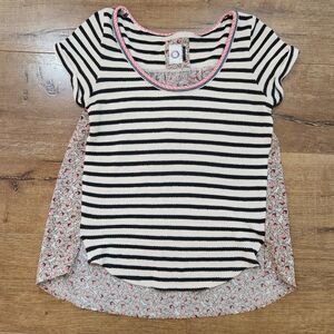 Anthropologie Bicoastal Tipperary Striped Floral Top Small Cottagecore Farmcore